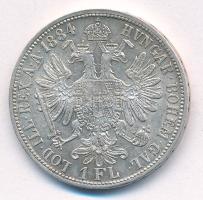 Ausztria 1884. 1Fl Ag "Ferenc József" T:XF,VF Austria 1884. 1 Florin Ag "Franz Joseph...