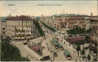 1913 Berlin, Potsdamer Strasse mit Brücke / street view, bridge, trams (EK)
