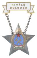 ~1950. Kiváló dolgozó Rákosi-címeres, részben zománcozott fém kitüntetés T:XF  ungary ~1950. Excellent Worker partially enamelled metal decoration C:XF