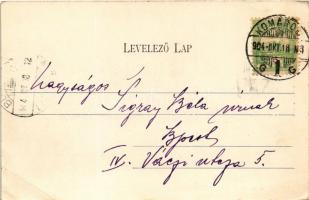 1904 Komárom, Komárno; Téli kikötő, MFTR 638, 663, 673 uszályok. Czike Dénes kiadása / winter port, ...