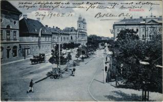 1906 Kolozsvár, Cluj; Emke tér. D.K. Bp. 1906. / square (EB)