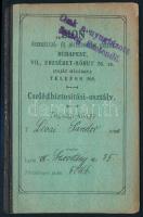 1907 Bp., "Zion" Önsegélyező- és Jótékonysági Egylet cselédbiztosítási osztály tagsági könyv