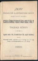 1907 Bp., "Zion" Önsegélyező- és Jótékonysági Egylet cselédbiztosítási osztály tagsági kön...