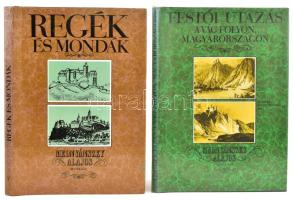 Mednyánszky Alajos 2 könyve: Festői utazás a Vág folyón, Magyarországon (1825). + Regék és mondák. Ford.: Soltész Gáspár. Bp.-Pozsony, 1981-1983, Európa-Tatran. Reprint kiadás. Kiadói egészvászon-kötések, kiadói papír védőborítókban,műanyag védőborítókkal, jó állapotban.