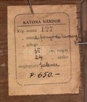 Katona Nándor (1864-1932): A fonyódi harang, 1913. Olaj, falemez, jelezve jobbra lent. Hátoldalán ha...