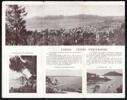 cca 1920-1930 Cannes La Ville des Fleurs et des Sports, kihajtható, fekete-fehér fotókkal illusztrál...