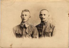 1916 Osztrák-magyar katonák orosz hadifogságban / WWI Austro-Hungarian K.u.K. military, POWs (prisoners of war) in Russia. photo (vágott / cut)