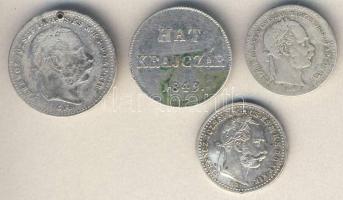 Kis magyar Ag tétel, benne 1849-1870. 6kr (1x), 10kr 2klf évszámmal, 20kr (1x) T:3,3/4 ly. Összesen 4db!