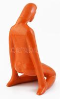 Gorka Géza (1895-1971): Art deco női figura . Repesztett mázas kerámia, hibátlan, jelzett: GNV (Nogr...