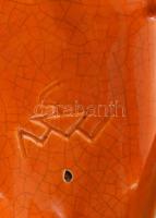 Gorka Géza (1895-1971): Art deco női figura . Repesztett mázas kerámia, hibátlan, jelzett: GNV (Nogr...