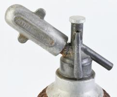 1929. Szódás üveg, üveg, fémmel körbevont, kopásokkal, kis hiányokkal, rozsdanyomokkal, m: 345 cm. G...