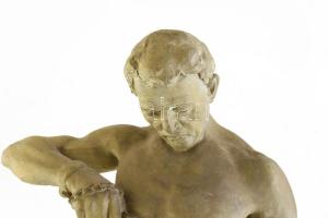 Mátrai Lajos György (1850-1906): Láncát letépő rabszolga. Gipsz, jelzett, kis kopásokkal. 1880-90 kö...