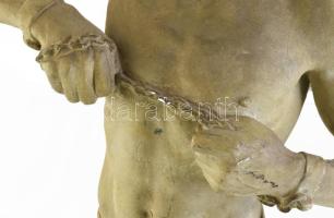 Mátrai Lajos György (1850-1906): Láncát letépő rabszolga. Gipsz, jelzett, kis kopásokkal. 1880-90 kö...