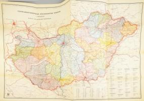1935 Csonka-Magyarország közigazgatási térképe, 1:500.000, Bp., M. Kir. Térképészet, hajt va sérült ...