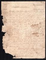 1848 Kossuth Lajos: Országgyűlési tudósítások egy számának egy lapja, Sérült, hiányos + egy facsimil...