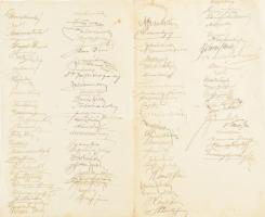 1927 Egri iskolai emléklap aláírásokkal 4 p