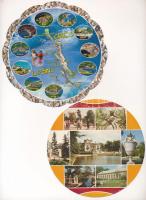 15 db MODERN kör alakú külföldi város képeslap / 15 modern European circular town-view postcards