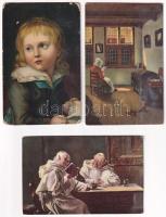 5 db RÉGI Stengel litho művész képeslap vegyes minőségben / 5 pre-1945 Stengel litho art postcards i...