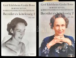 Gróf Edelsheim Gyulai Ilona, Horthy István kormányzóhelyettes özvegye: Becsület és kötelesség. 1-2. köt. Szerk.: Ocsovai Gábor. Bp., 2001, Európa. Kiadói papírkötés.