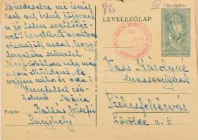 1945-1946 Hadifogoly levelezőlapok, vöröskeresztes lap