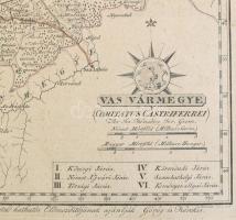 cca 1802-1811 Vas vármegye (Comitatus Castriferrei) térképe, metszette: Benedicti, határszínezett ré...