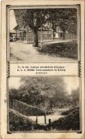 1916 Kőszeg, Cs. és kir. katonai alreáliskola, kert és teniszpálya, sport. Róth Jenő Art Nouveau (EK)