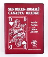Senioren Rommé - Canasta - Bridge. Römikártya / franciakártya, eredeti tokjában, német nyelvű leírás...