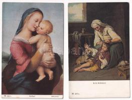 12 db RÉGI művész képeslap / 12 pre-1945 art postcards