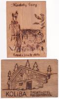 3 db modern cseh falemez képeslap / 3 modern Czech wooden postcards