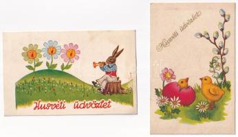 5 db régi húsvéti üdvözlő képeslap vegyes minőségben / 5 pre-1945 Easter greeting postcards in mixed...