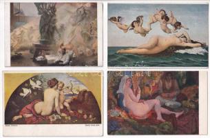 6 db régi erotikus művész képeslap vegyes minőségben / 6 pre-1945 erotic art postcards in mixed quality