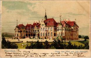 1909 Marianske Lazne, Marienbad; Gruss vom Hotel und Cafe Rübezahl. G. Zischka Art Nouveau, litho