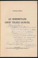 1944 Gulyás Károly: Az ismeretlen gróf Teleki Sámuel. Bp., 1944, Magyar Könyvtárosok és Levéltárosok...
