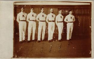 1911 Kolozsvár, Cluj; Tornászok csoportképe / gymnasts. group photo