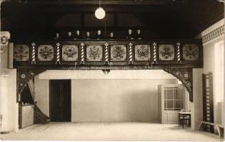 1940 Székelyudvarhely, Odorheiu Secuiesc; Református templom belső / Calvinist church interior. photo + "1940 Székelyudvarhely visszatért" So. Stpl (EK)