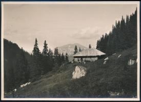 cca 1910 Brassó-vidéki hegyek, Mălăieşti Menedékház, Erdélyi Mór felvétele, hátulján feliratozva, 11,5×16 cm / Brasov