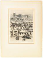 Olvashatatlan jelzéssel: Heidelberg. Rézkarc, papír. Jelzett, 24x18 cm Paszpartuban