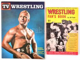 1953-1962 Wrestling Fan's Book by Sid Feder, Second Edition + TV Wrestling. 2 db birkózással kapcsolatos amerikai kiadvány. Fekete-fehér fotókkal illusztrálva, angol nyelven.