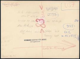 cca 1930-1940 Bo-Bo-Lokomotive, Bergmann-Elektricitäts-Werke, mozdony fotó, hátoldalon feliratozva, ...