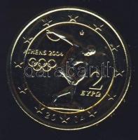 Görögország 2004. 2€ aranyozva "Olimpia" T:2 Tanúsítvánnyal!