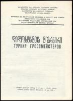1984. évi nagymesteri torna, orosz és grúz nyelvű sakk füzet, benne női sakkozók aláírásaival (Milun...