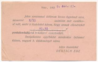 1929 Deutsch Ede szalmakötél és ecetgyára. Vác, Vásár tér 15. - reklám (EB)