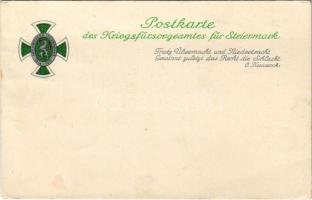 Postkarte des Kriegsfürsorgeamtes für Steiermark / K.u.k. military charity (Rb)