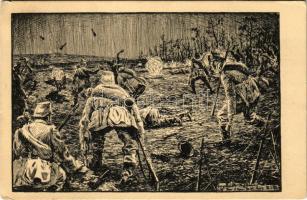 1917 Das Res. Jäger Batl. 4 am 10. Nov. 1915. Feldpostkarte / WWI K.u.k. military art (EK)