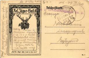 1917 Das Res. Jäger Batl. 4 am 10. Nov. 1915. Feldpostkarte / WWI K.u.k. military art (EK)