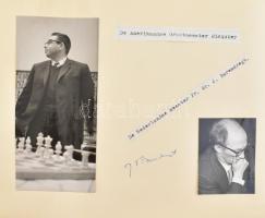 Sakkozókról összeállított fényképalbum, holland nyelven feliratozva, benne számos aláírással: Barcza...