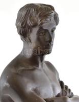 Lajos Werkner (1883-1943): Az olimpikon ember. Bronz, márvány talapzat. Jelzés nélkül. m: 43 cm
két...