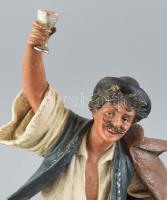 Bernard Bloch 1836-1909): Magyar legény. Hidegen festett fajansz, jelzett, korának megfelelő állapot...