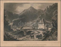 cca 1850 Ludwig Rohbock (1820-1883) - A. Fesca: A verestorony - szoros a Lotriora pataknál, Rother T...