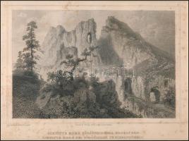 cca 1850 Ludwig Rohbock (1820-1883) - A. Fesca: Csetátye Mare Vöröstoronynál Erdélyben, Csetatye Mar...